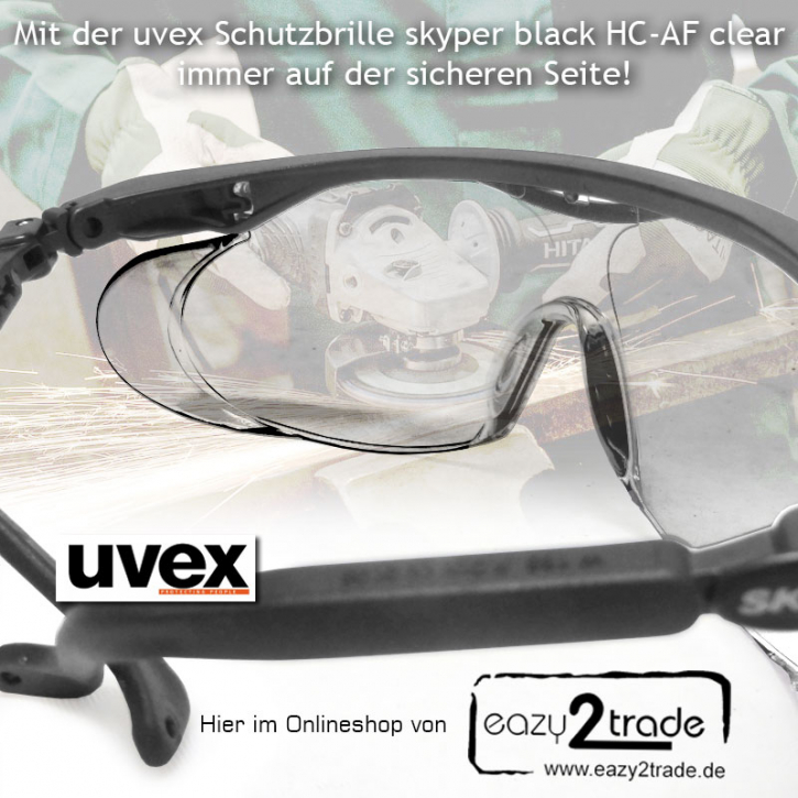 uvex Schutzbrille skyper black HC-AF clear UV 9195.275