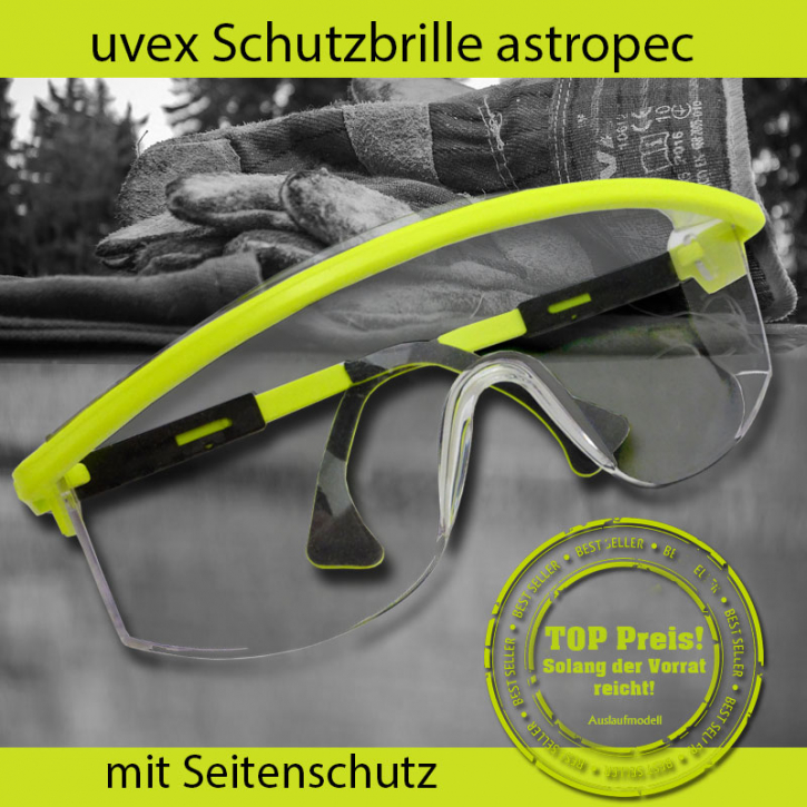 uvex Schutzbrille astrospec | mit seitlichem Augenschutz UV-400 | nach EN166 u. EN170