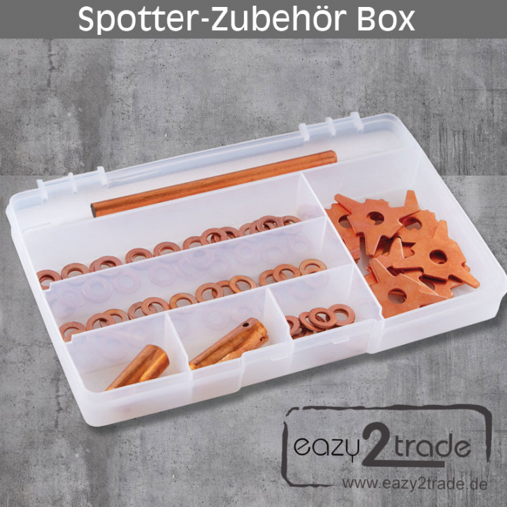 Spotter-Zubehör Box Verbrauchsmaterial Ausbeulen mit Ausbeulspotter bzw. Punkt-, Bolzenschweißgerät