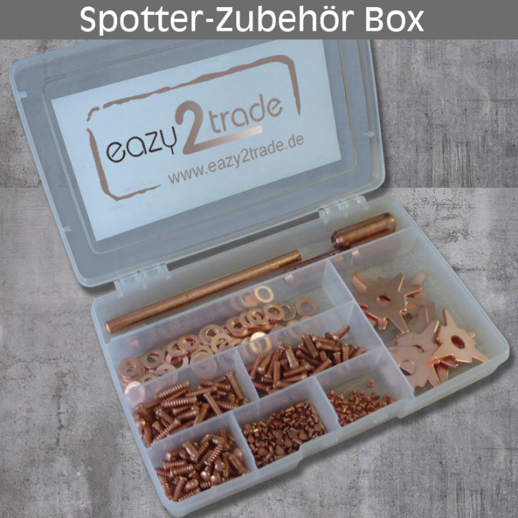 Spotter-Zubehör Box Verbrauchsmaterial für Ausbeulspotter bzw. Punktschweißgerät