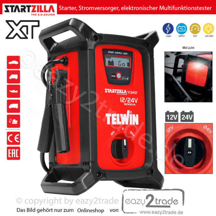Mobile Starthilfe, Powerpack, Stromversorger | 12V/24V Startzilla 9024 XT | Telwin