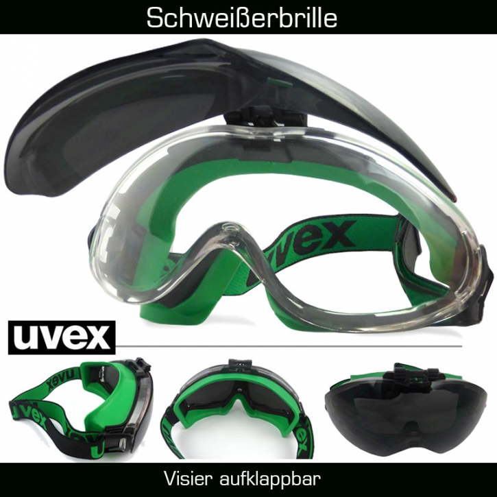Schweißerbrille uvex ultrasonic | Vollsichtbrille klappbar | Schweißerschutzbrille 9302.045