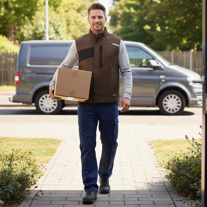 Workwear Weste uvex kakao-braun Größe M