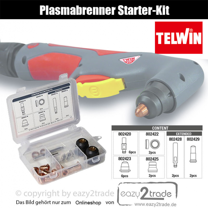 Verschleißteile Ersatzteile für Plasmabrenner Typ PH | 27 teilige Box | Technology Plasma 41 XT Telwin