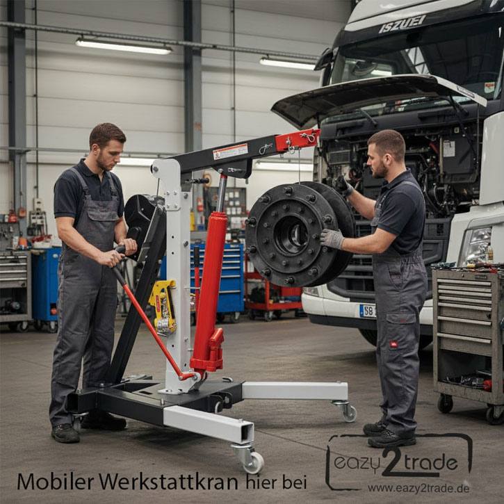 Mobiler Werkstattkran für LKW und Nutzfahrzeuge | bis 200 kg Mobiler Werkstattkran für LKW und Nutzfahrzeuge | bis 200 kg