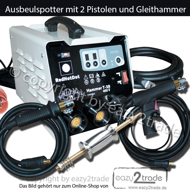 Gleithammer Set Elektroden-Halter + 100 Stück Ausbeulsterne