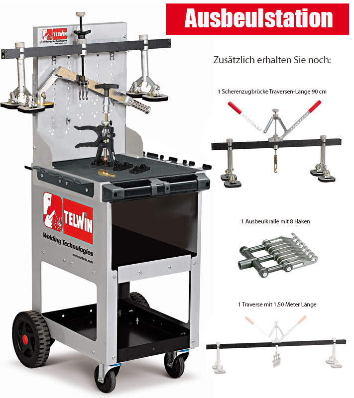 Karosserie Ausbeulstation f. Stahl kompl. + Ausbeulwerkzeug