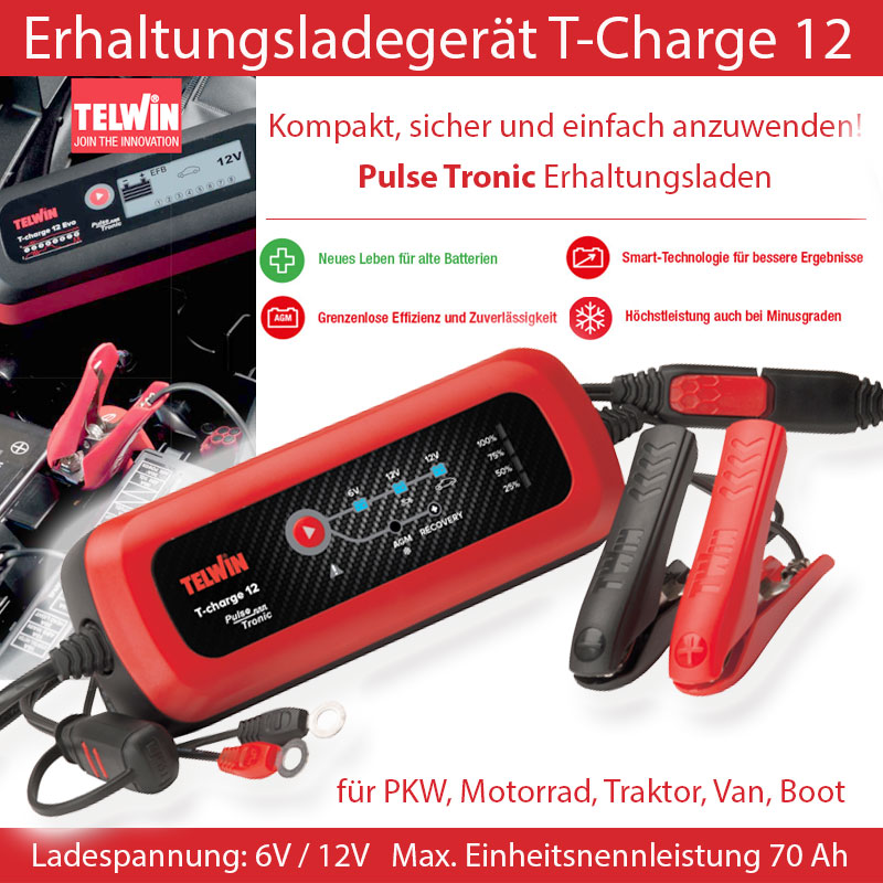 Elektronisches Auto-/Motorrad-Batterieladegerät, 6-12 V 
