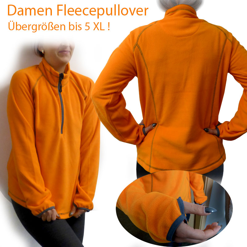 Fleecepullover Damen Fleeceshirt in Übergröße bis 5 XL