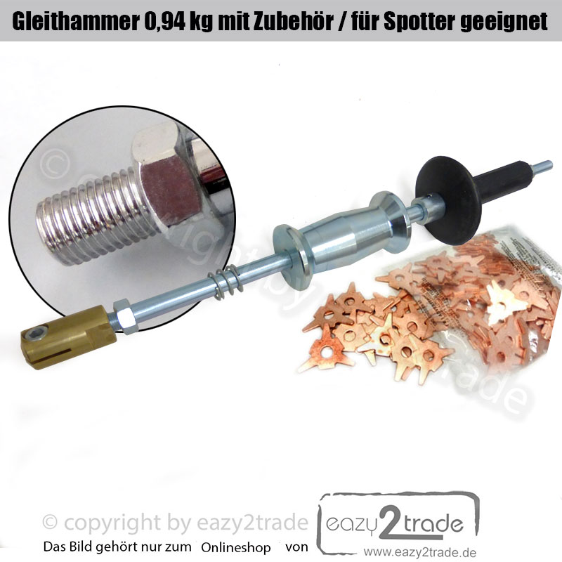 Gleithammer Set Elektroden-Halter + 100 Stück Ausbeulsterne