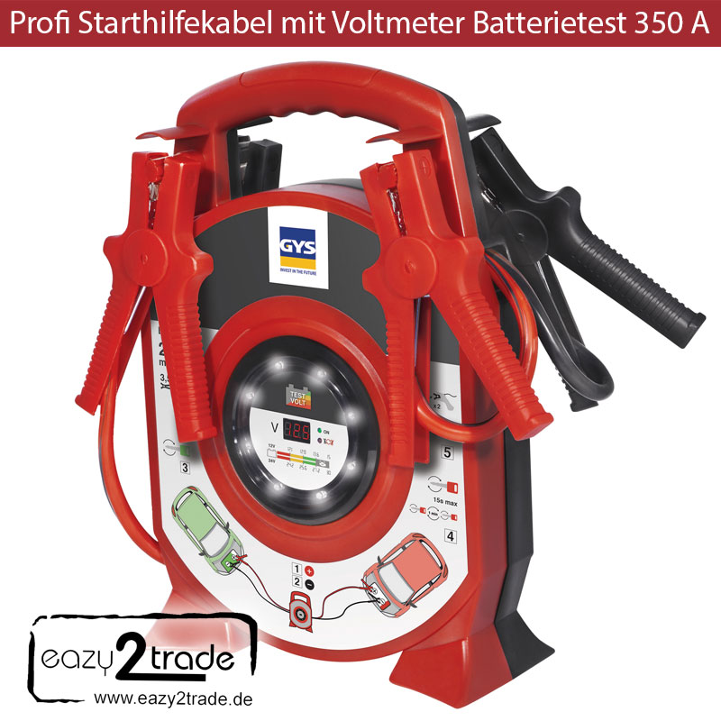 Starterkabel Starthilfekabel 350A Voltmeter Benzin + Diesel