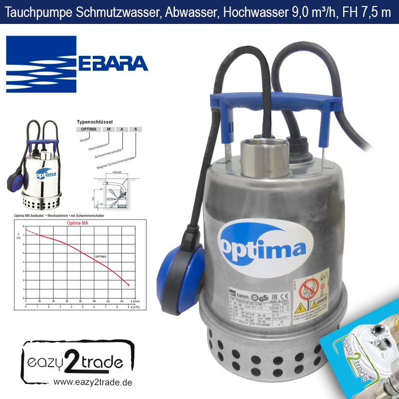 Optima Ebara Tauchpumpen für Schmutzwasser - B2B Shop