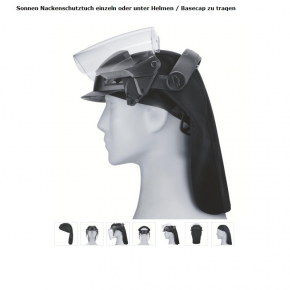 Nackenschutz für uvex pheos faceguard, Schutzhelme, Caps schwarz 52-64cm