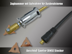 Ausbeulspotter für Karosserie Instandsetzung | 3800A Hammer T-26 | inkl. Fahrwagen, Zugbrücke, Zubehör