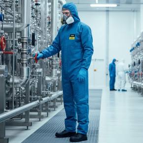 uvex Chemikalien Schutzanzug Typ 5,6 blau Modell "Air" Art. 89976 | 10 Stück