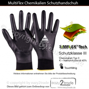 Chemikalienschutzhandschuh Typ C Kat III mit Virenschutz Größe 9