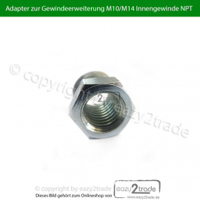 Gewindeadapter | Adapter zur Gewindeerweiterung M10 Innengewinde auf Außengewinde 1/4" NPT