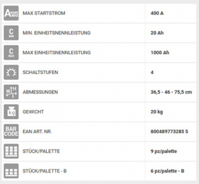 Profi Batterieladegerät mit Starthilfe 12V 24V | für Fahrzeuge mit WET Batterie | Dynamic 520 Start