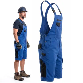 Herren Arbeitslatzhose Latzhose kurz Arbeit  blau/schwarz