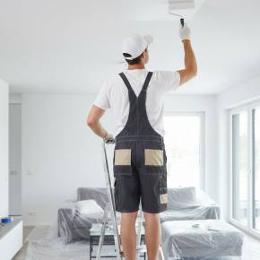 Kurze Herren Arbeitslatzhose schwarz beige Gr. 44 - 64 von Korsar