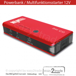 Starthilfe Powerbank 12V Jumpstarter inkl. Startkabel | 2 USB Ausgänge | DRIVE 1250 Telwin