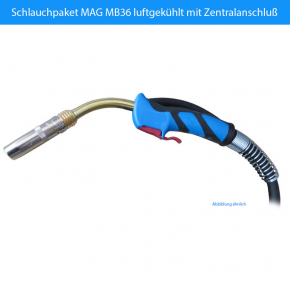 Schlauchpaket MAG Brenner | 3 Meter | MB36 luftgekühlt Euro Zentralanschluß