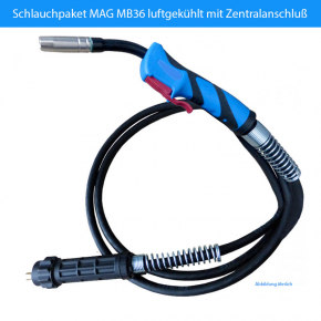 Schlauchpaket MAG Brenner | 3 Meter | MB36 luftgekühlt Euro Zentralanschluß
