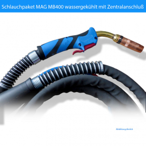 Schlauchpaket MAG Brenner MB400 wassergekühlt | 4 Meter Schlauchlänge | Draht 0,8-1,2 mm |Euro ZA